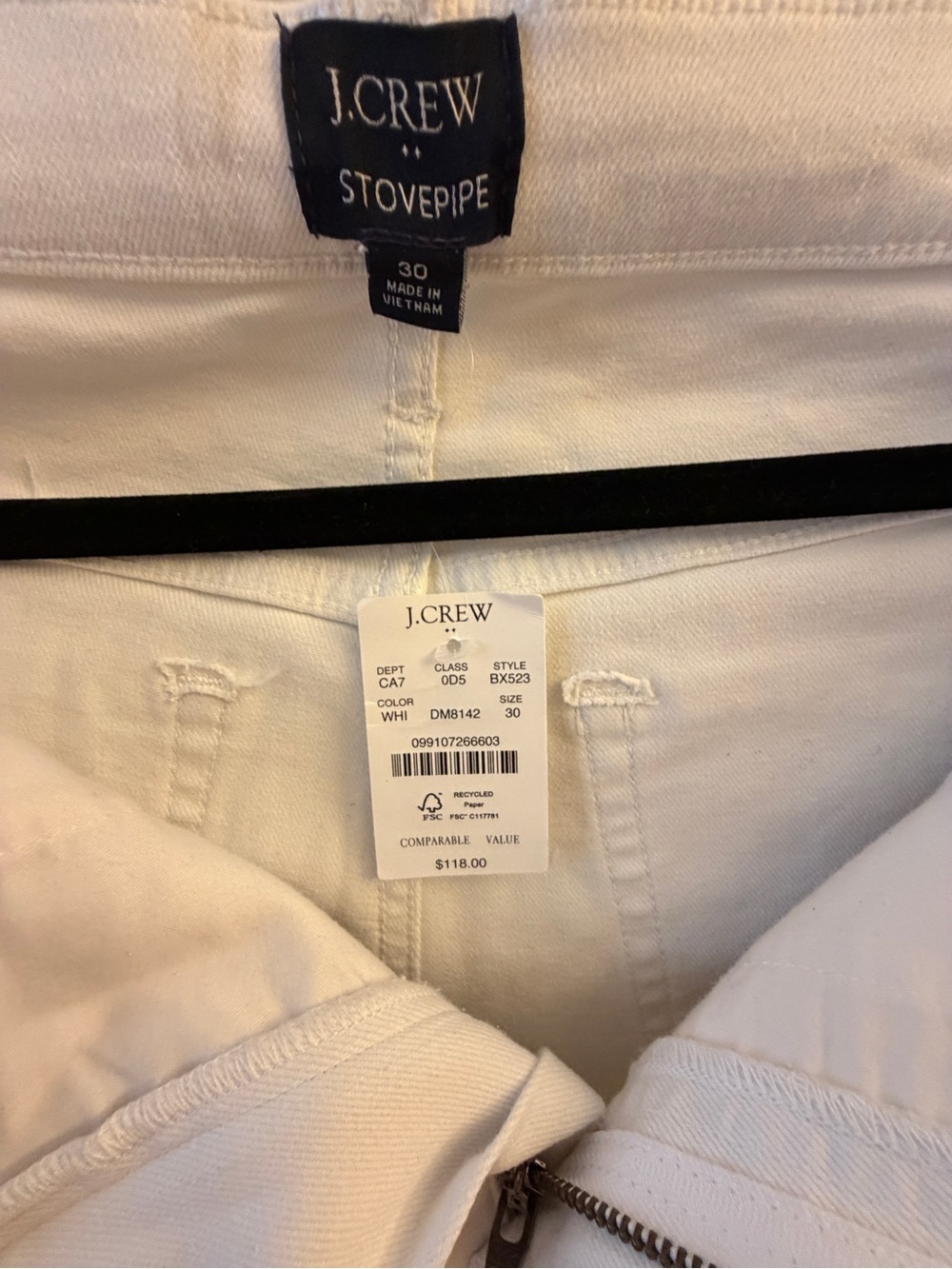 J. Crew women’s Slim Straight White Jeans - Picture 6 of 6